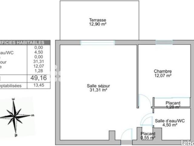 Appartement 2 pièces 50 m²