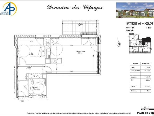 Appartement 2 pièces 52 m²