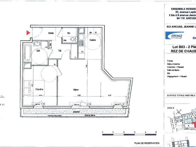 Appartement 2 pièces 54 m²