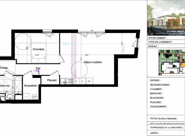 Appartement 2 pièces 56 m²