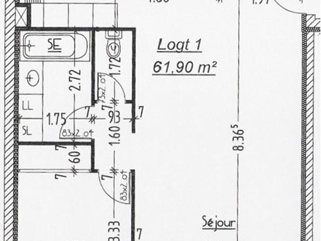 Appartement 2 pièces 62 m²