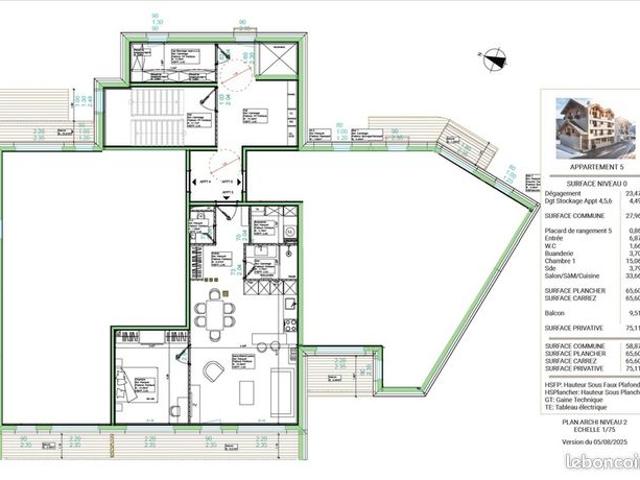 Appartement 2 pièces 66 m²