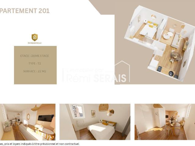 Appartement 2 pièces 22 m²