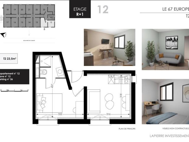 Appartement 2 pièces 24 m²