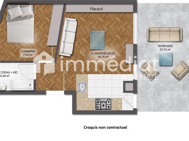 Appartement 2 pièces 29 m²