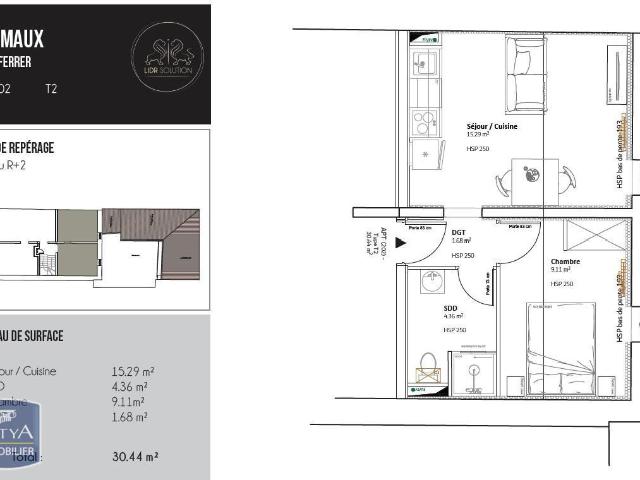Appartement 2 pièces 30 m²