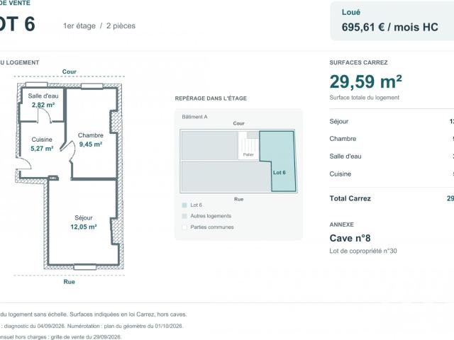 Appartement 2 pièces 30 m²