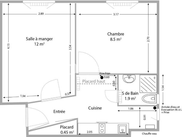 Appartement 2 pièces 30 m²