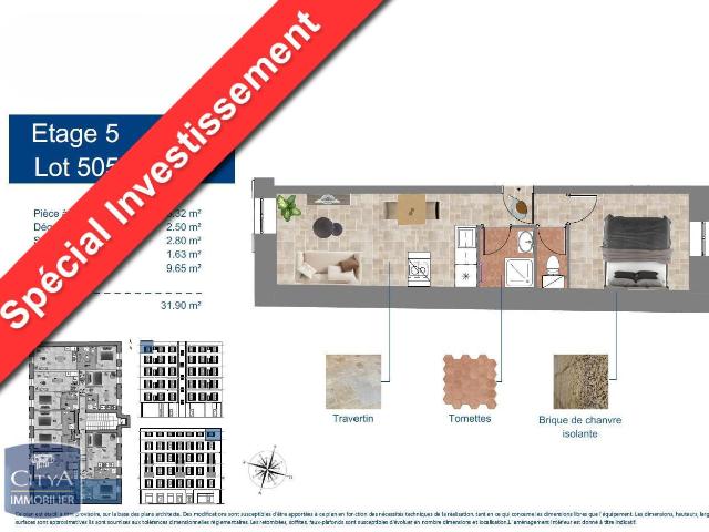 Appartement 2 pièces 32 m²