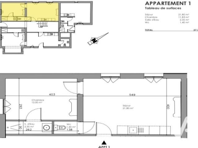 Appartement 2 pièces 37 m²