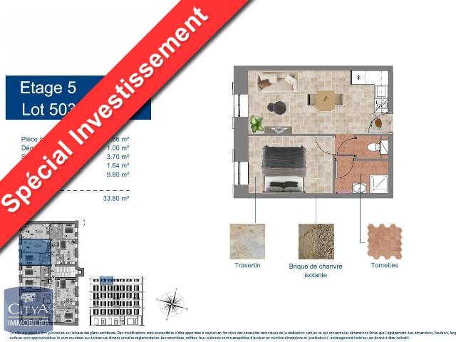 Appartement 2 pièces 34 m²