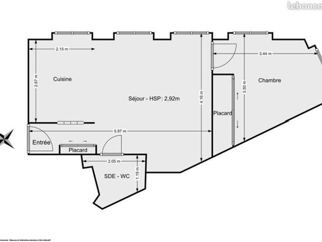 Appartement 2 pièces 36 m²