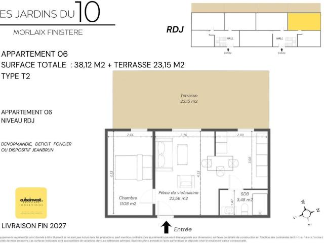 Appartement 2 pièces 38 m²