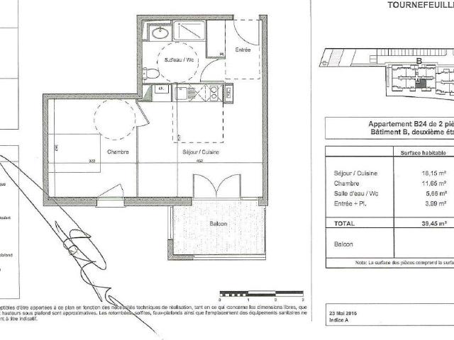 Appartement 2 pièces, 39 m² à louer à Tournefeuille 31170