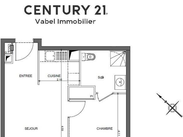 Appartement 2 pièces 39 m²