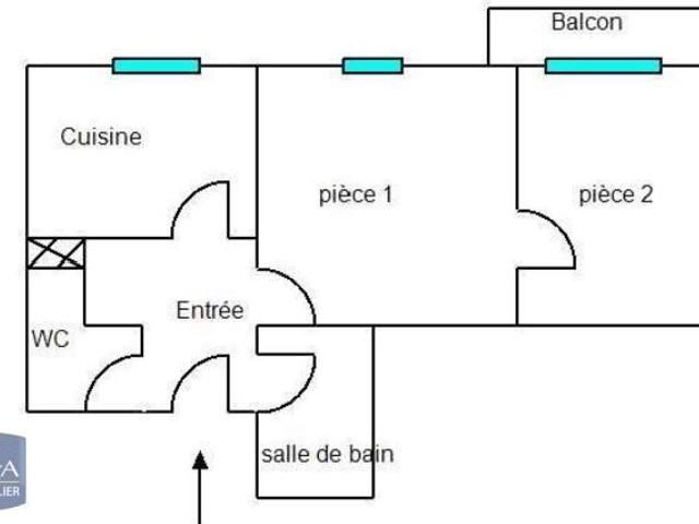Appartement 2 pièces 39 m²