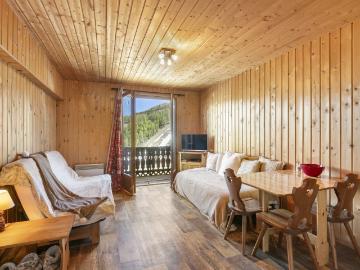Appartement 2 pièces proche des pistes, vue panoramique montagne aux pieds des pistes