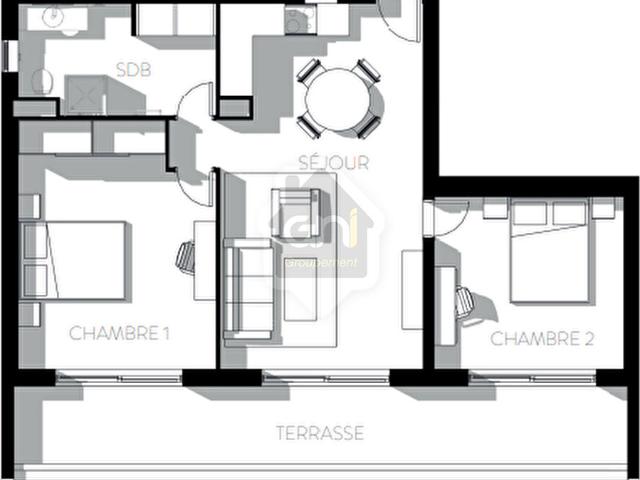 Appartement 3 pièce s 62.5 m2 avec terrasse et place de parking