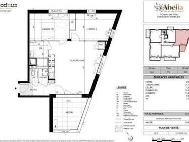 Appartement 3 pièces 44800 Saint Herblain Réf: 11830