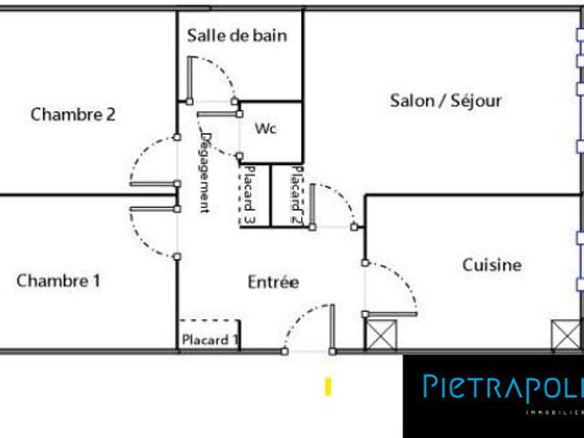 Appartement 3 pièces 53 m²