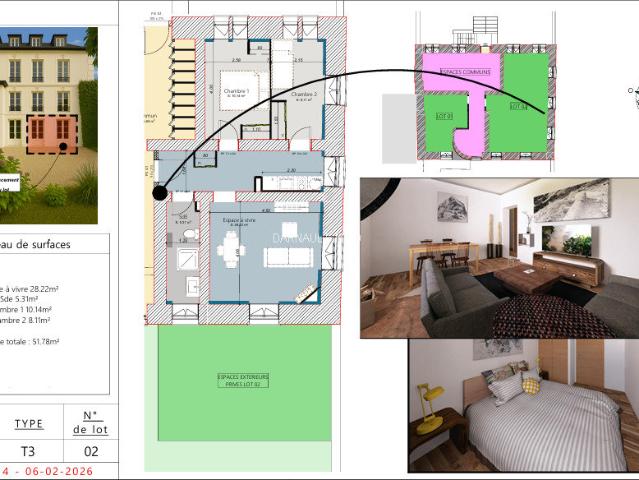 Appartement 3 pièces 51 m²