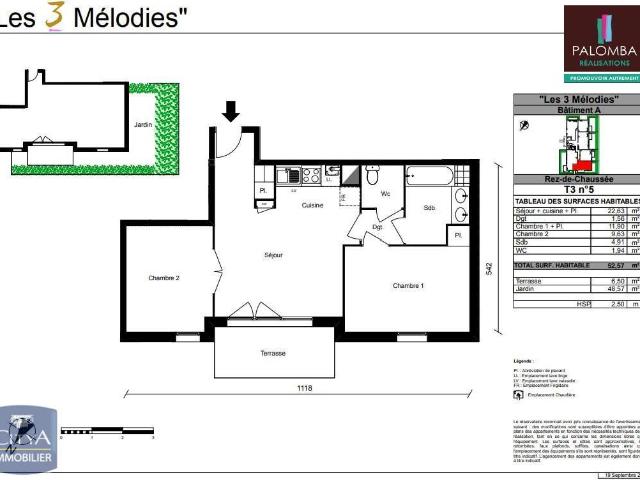 Appartement 3 pièces 52 m²