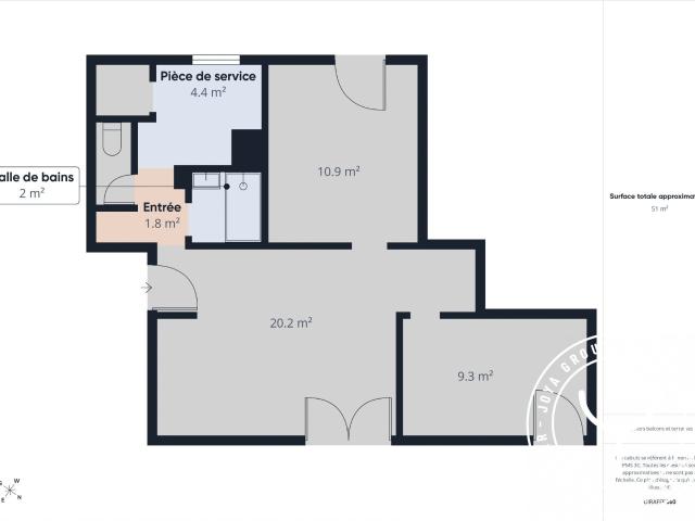 Appartement 3 pièces 52 m²