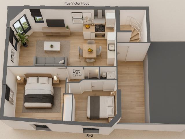 Appartement 3 pièces 54 m²