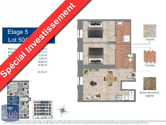 Appartement 3 pièces 54 m²
