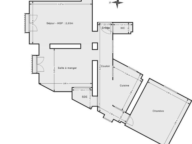 Appartement 3 pièces 55 m²