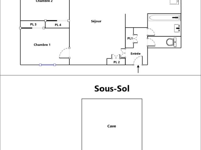 Appartement 3 pièces 56 m²