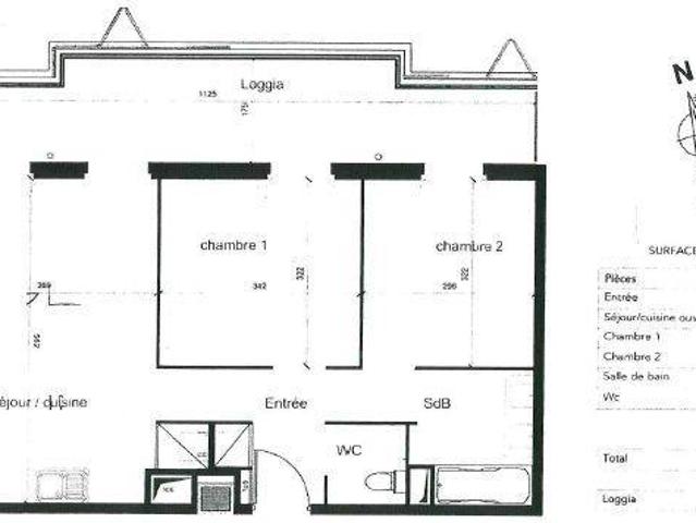 Appartement 3 pièces 56 m²