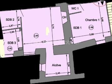 Appartement 3 pièces 59 m²