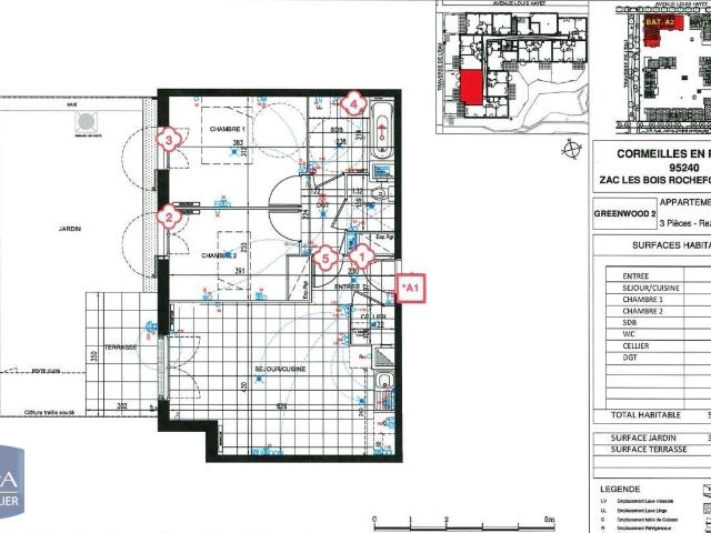 Appartement 3 pièces 59 m²