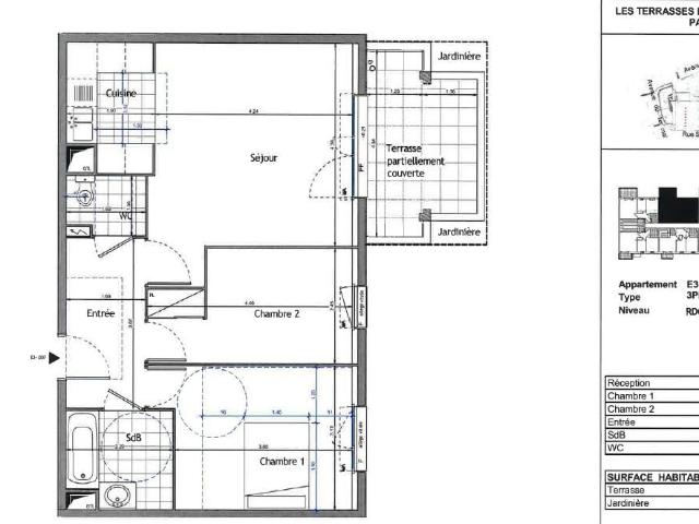 Appartement 3 pièces 59 m²