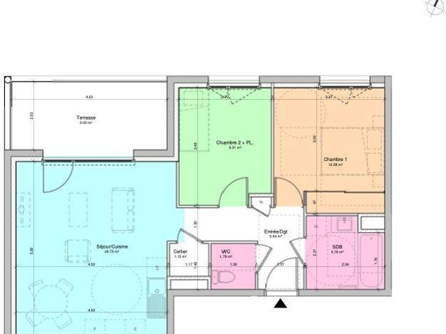 Appartement 3 pièces 59 m²