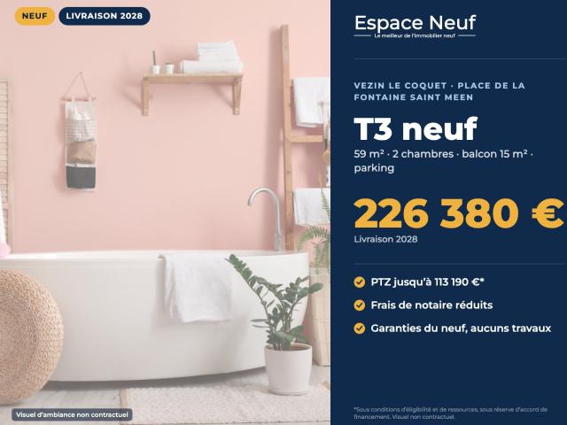 Appartement 3 pièces 59 m²