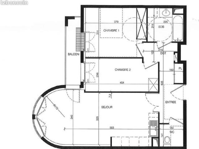 Appartement 3 pièces 59 m²