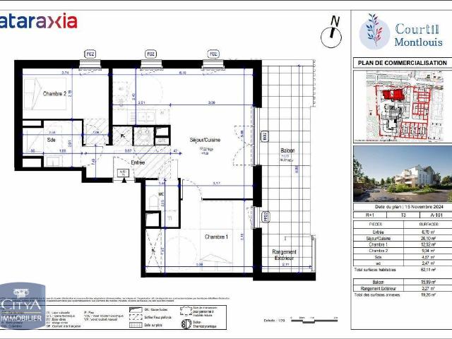 Appartement 3 pièces 63 m²