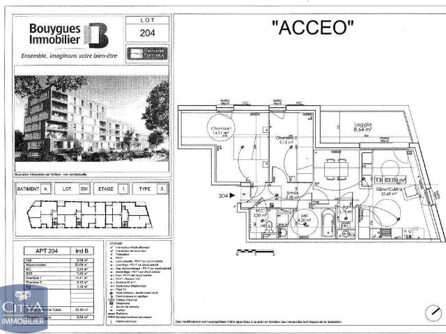 Appartement 3 pièces 63 m²
