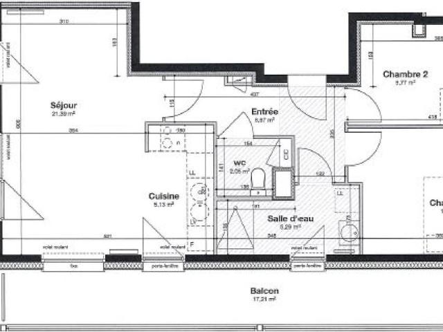 Appartement 3 pièces 63 m²