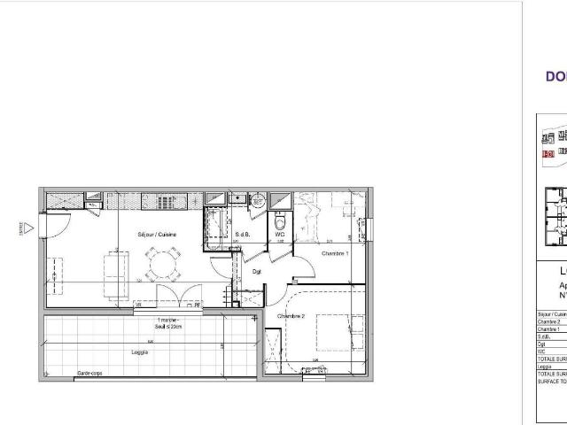 Appartement 3 pièces 63 m²