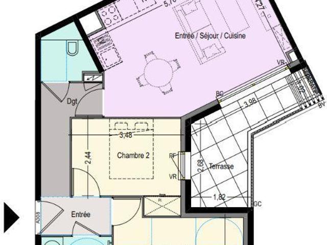 Appartement 3 pièces 60 m²