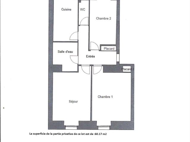 Appartement 3 pièces 60 m²