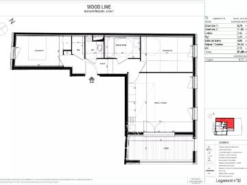Appartement 3 pièces 61 m²