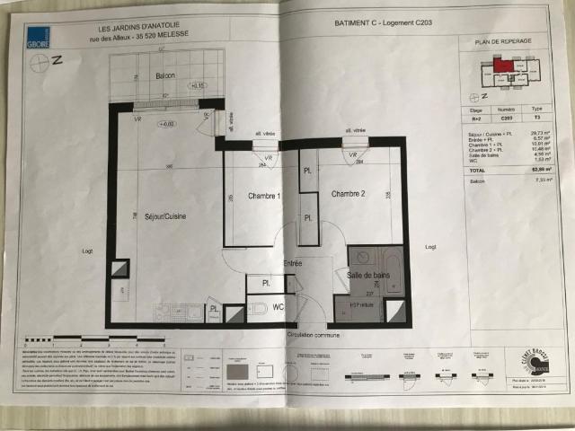 Appartement 3 pièces 62 m²