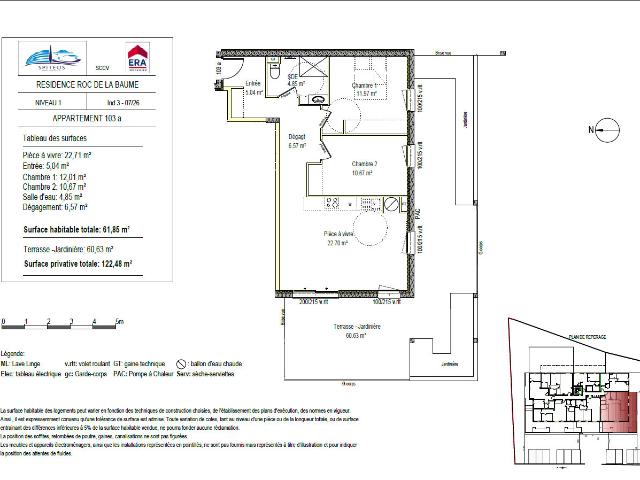 Appartement 3 pièces 62 m²