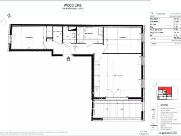 Appartement 3 pièces 62 m²