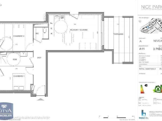 Appartement 3 pièces 62 m²