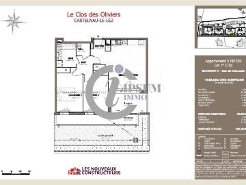 Appartement 3 pièces 62 m²